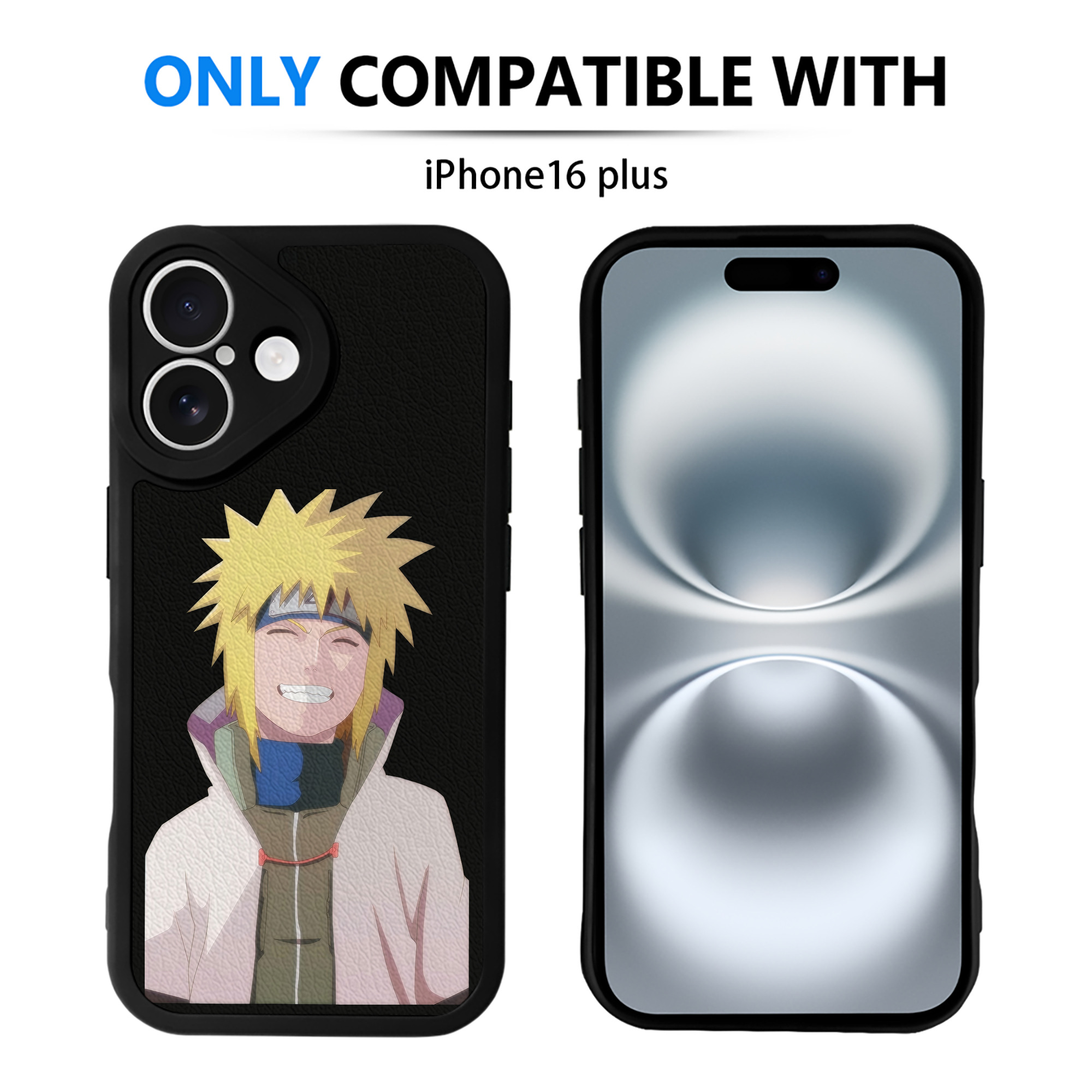 （画像用） NARUTO -ナルト- 波風 ミナト Namikaze Minato 【iPhone 16シリーズ対応】シリコンスマホケース（レザー調） 材質：シリコン